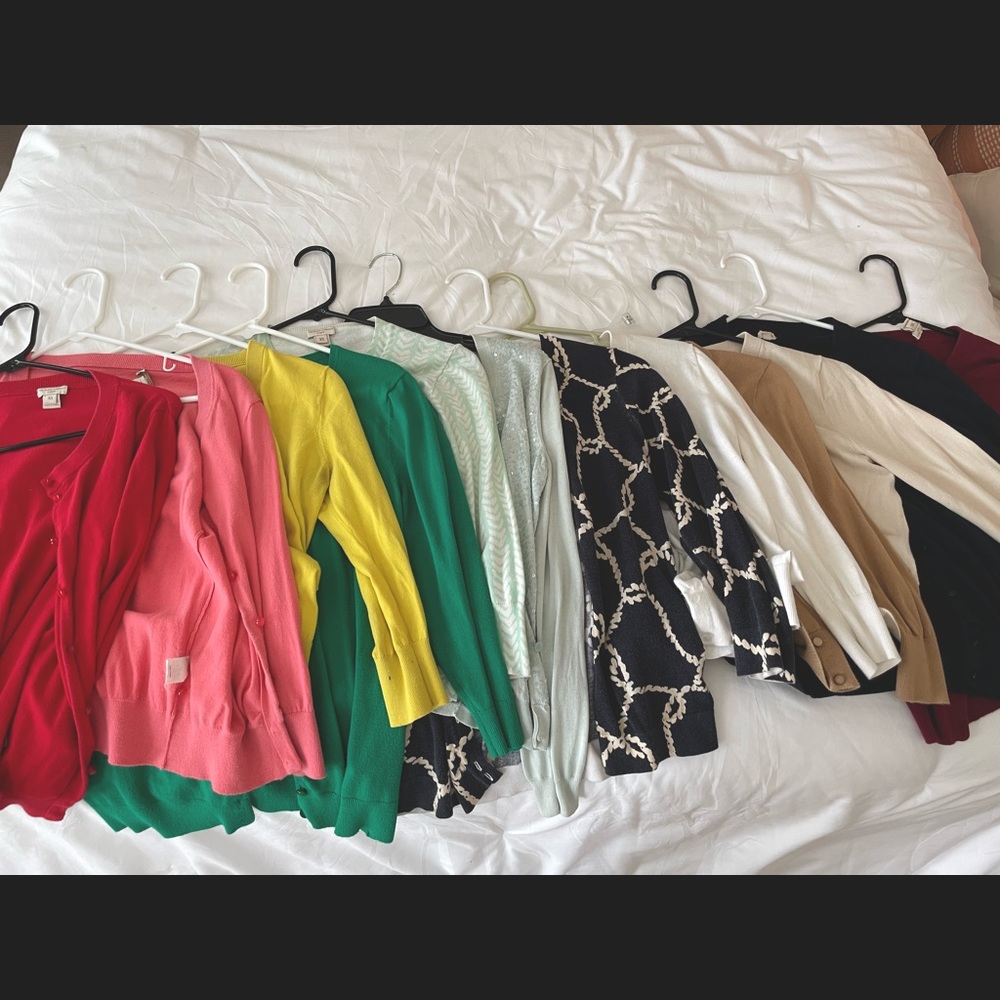 J Crew Cardigans (12 diff colors) Size XS & S - all 12 sold together